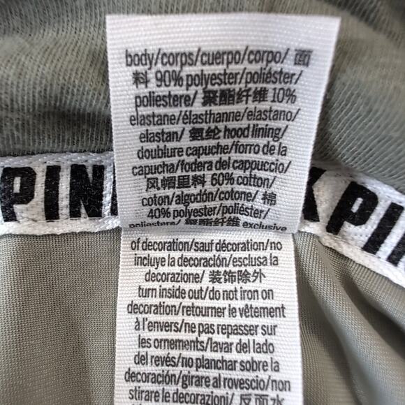 Victoria's Secret PINK green velour hooded sweatshirt, size small - Picture 4 of 6